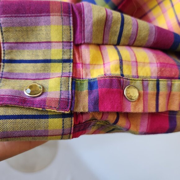 Panhandle Slim Rough Stock Jeweled Rhinestone Snap Western Shirt Plaid - Picture 6 of 10